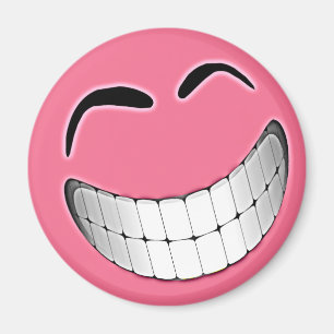 Pink Big Grin Face Magneet