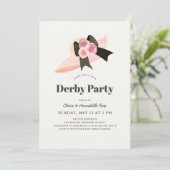 Pink Big Pet Rozen Derby Party Kaart (Staand voorkant)