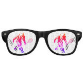 Pink Bigfoot Tennis Player Party Retro Zonnebril (Voorkant)