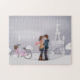 Pink Bike Paris Couple Legpuzzel