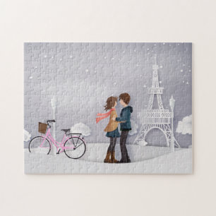 Pink Bike Paris Couple Legpuzzel