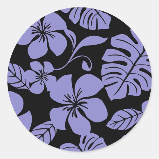 PINK BIKINI (BLACK/LAVENDER) RONDE STICKER (Voorkant)