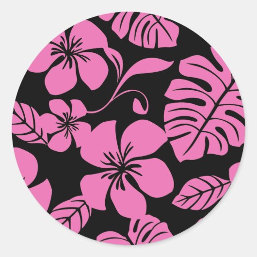 PINK BIKINI (BLACK/PINK) CLASSIC ROND STICKER (Voorkant)