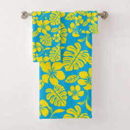 PINK BIKINI (BLUE/GEEL) BATH TOWEL SET BAD HANDDOEK