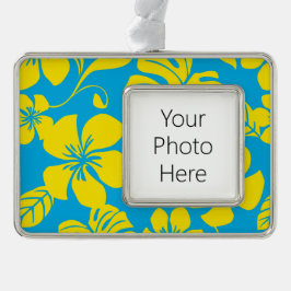 PINK BIKINI (BLUE/GEEL) VERZILVERD OMLIJST ORNAMENT