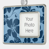 PINK BIKINI (BLUE x 2) Verzilverd Omlijst Ornament (Links)