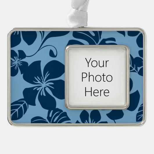 PINK BIKINI (BLUE x 2) Verzilverd Omlijst Ornament (Voorkant)