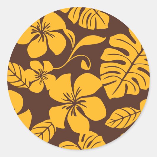 PINK BIKINI (BROWN/GOLD) CLASSIC ROND STICKER (Voorkant)