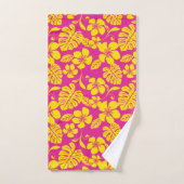 PINK BIKINI (HOT PINK/YELLOW) BATH TOWEL SET BAD HANDDOEK (Handdoek)