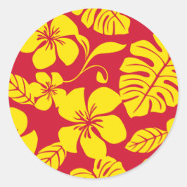 PINK BIKINI (RED/GOLD) CLASSIC ROUND STICKER