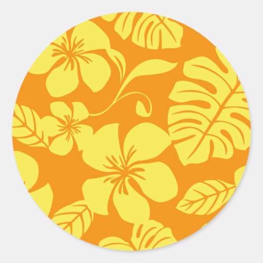 PINK BIKINI (TANGERINE/GEEL) RONDE STICKER (Voorkant)