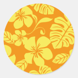 PINK BIKINI (TANGERINE/GEEL) RONDE STICKER