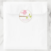 Pink Bird Afstuderen Ronde Sticker (Tas)