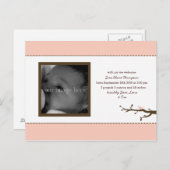 Pink Bird Baby aangekondigd Aankondigingskaart (Voorkant / Achterkant)