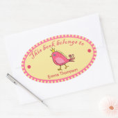 Pink Bird Book Label Stickers (Envelop)