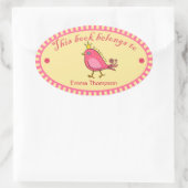 Pink Bird Book Label Stickers (Tas)