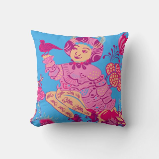 Pink Bird Designer Pillow - Mix & Match Gifts Kussen (Voorkant)