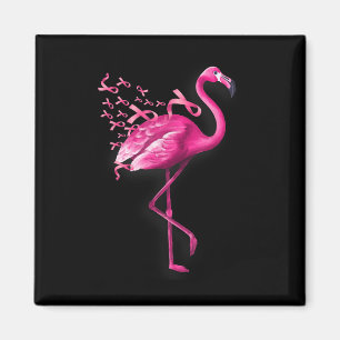 Pink Bird Flamingo Breast Cancer Awareness Magneet