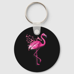 Pink Bird Flamingo Breast Cancer Awareness Sleutelhanger