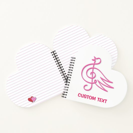 Pink Bird Music Notitieboek (Binnen)