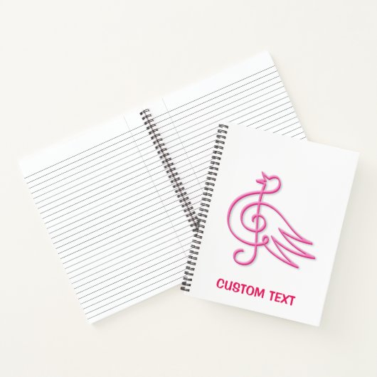 Pink Bird Music Notitieboek (Binnen)