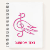 Pink Bird Music Notitieboek (Voorkant)