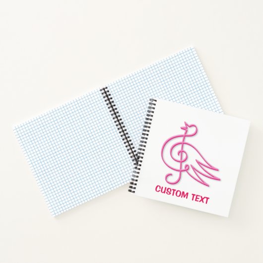 Pink Bird Music Notitieboek (Binnen)