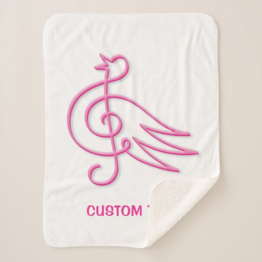 Pink Bird Music Sherpa Deken (Voorkant)