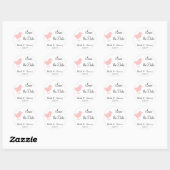 Pink Bird Save The Date stickers (Vel)