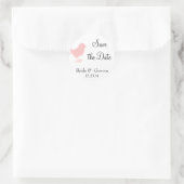 Pink Bird Save The Date stickers (Tas)