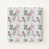 Pink Birds en Pink Flowers Gastenboek Notitieboek (Achterkant)