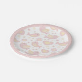 Pink Birds Nesting Party Papieren Bordje (Gekanteld)