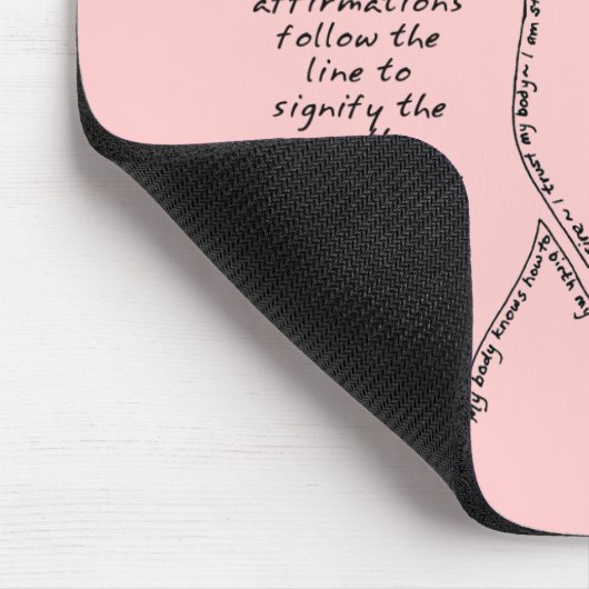 Pink Birth Affirmations Mousepad Muismat (Hoek)