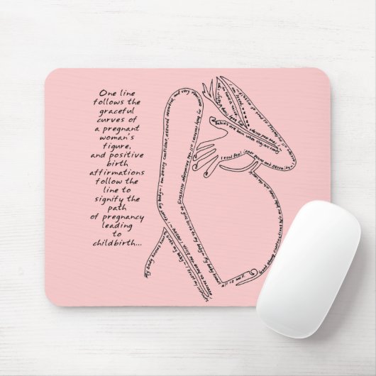 Pink Birth Affirmations Mousepad Muismat (Met muis)