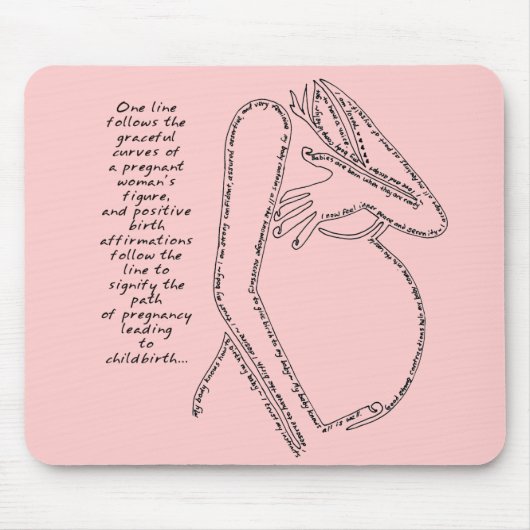 Pink Birth Affirmations Mousepad Muismat (Voorkant)