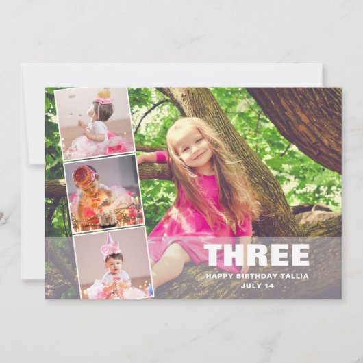 PINK Birthday 4 Aankondiging van de geboorte van e (Voorkant)