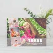 PINK Birthday 4 Aankondiging van de geboorte van e (Staand voorkant)