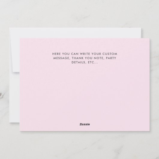 PINK Birthday 4 Aankondiging van de geboorte van e (Achterkant)