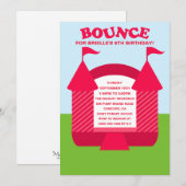 Pink Birthday Bouncy House Birthday Partij Kaart (Voorkant / Achterkant)