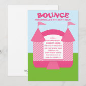 Pink Birthday Bouncy House Birthday Partij Kaart (Voorkant / Achterkant)