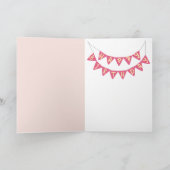 Pink Birthday Cake Greeting Card Kaart (Binnen)