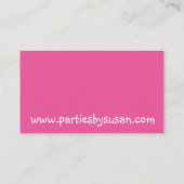 Pink Birthday Cake Slice Party Event Planner Visitekaartje (Achterkant)