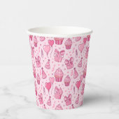 Pink Birthday Cupcake Paper Cups Papieren Bekers (Rechts)