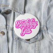 Pink Birthday Girl Ronde Button 4,0 Cm (In situ)