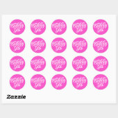 Pink Birthday Girl Ronde Sticker (Vel)