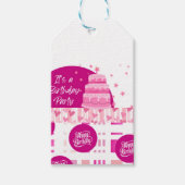 Pink Birthday Party Cadeaulabel (Voorkant)