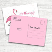 Pink Birthday Party Cute Flamingo Custom Briefkaart