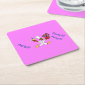 Pink Birthday Party  Kartonnen Onderzetters (Schuin)