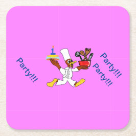 Pink Birthday Party  Kartonnen Onderzetters