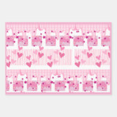 Pink Birthday Wrapping Paper Flat Sheet Set of 3 (Voorkant)